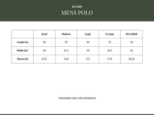 A size chart graphic for men&